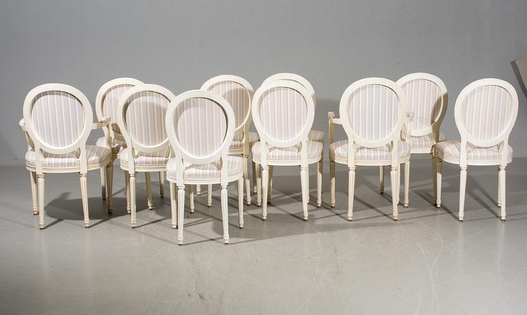 MATGRUPP, 13 delar, gustaviansk stil, 1900-talets andra hälft.