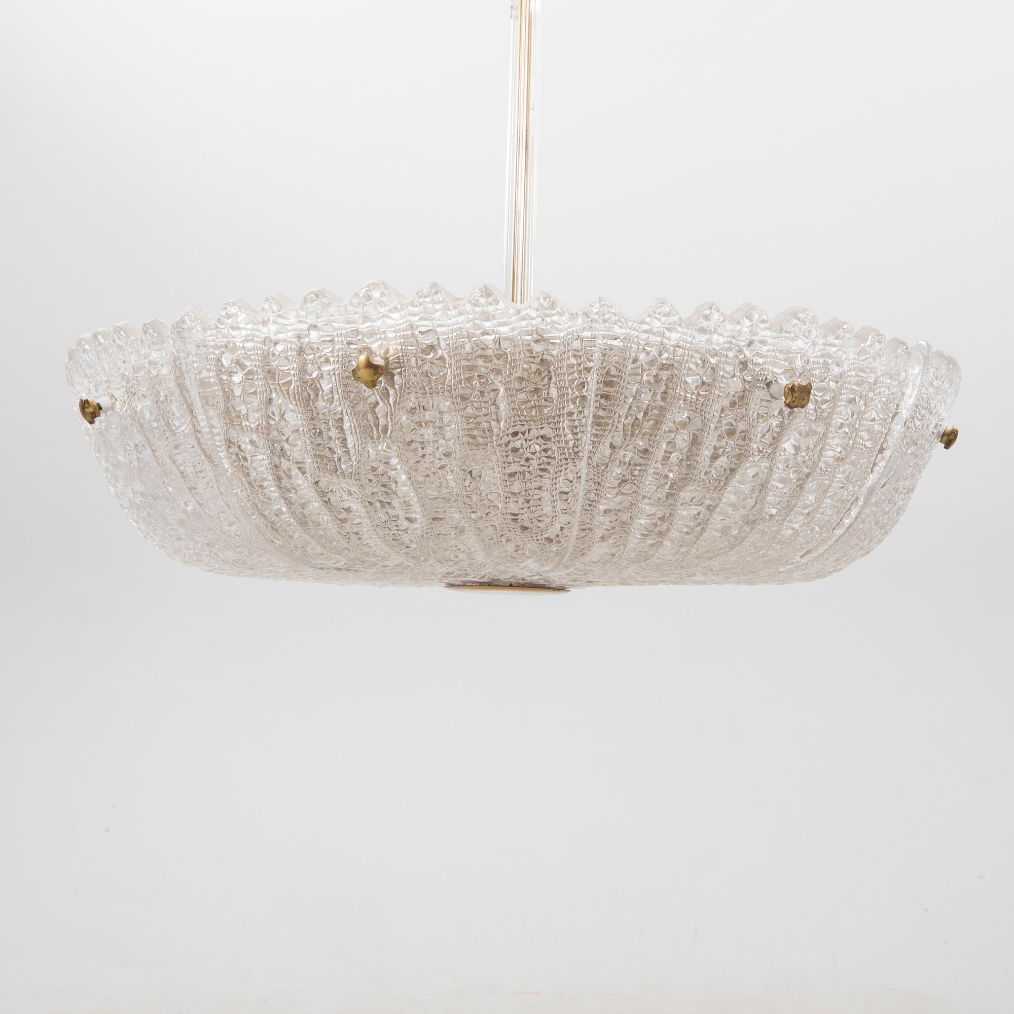 An Orrefors glass ceiling pendant 1950/60s.