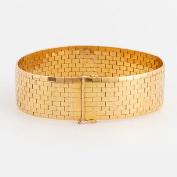 ARMBAND, 18K guld korridormatta, importstämplad.