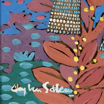 ALY BEN SALEM, mixed media on glass, signed.