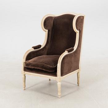 Louis XVI-style bergère, early to mid-20th century.