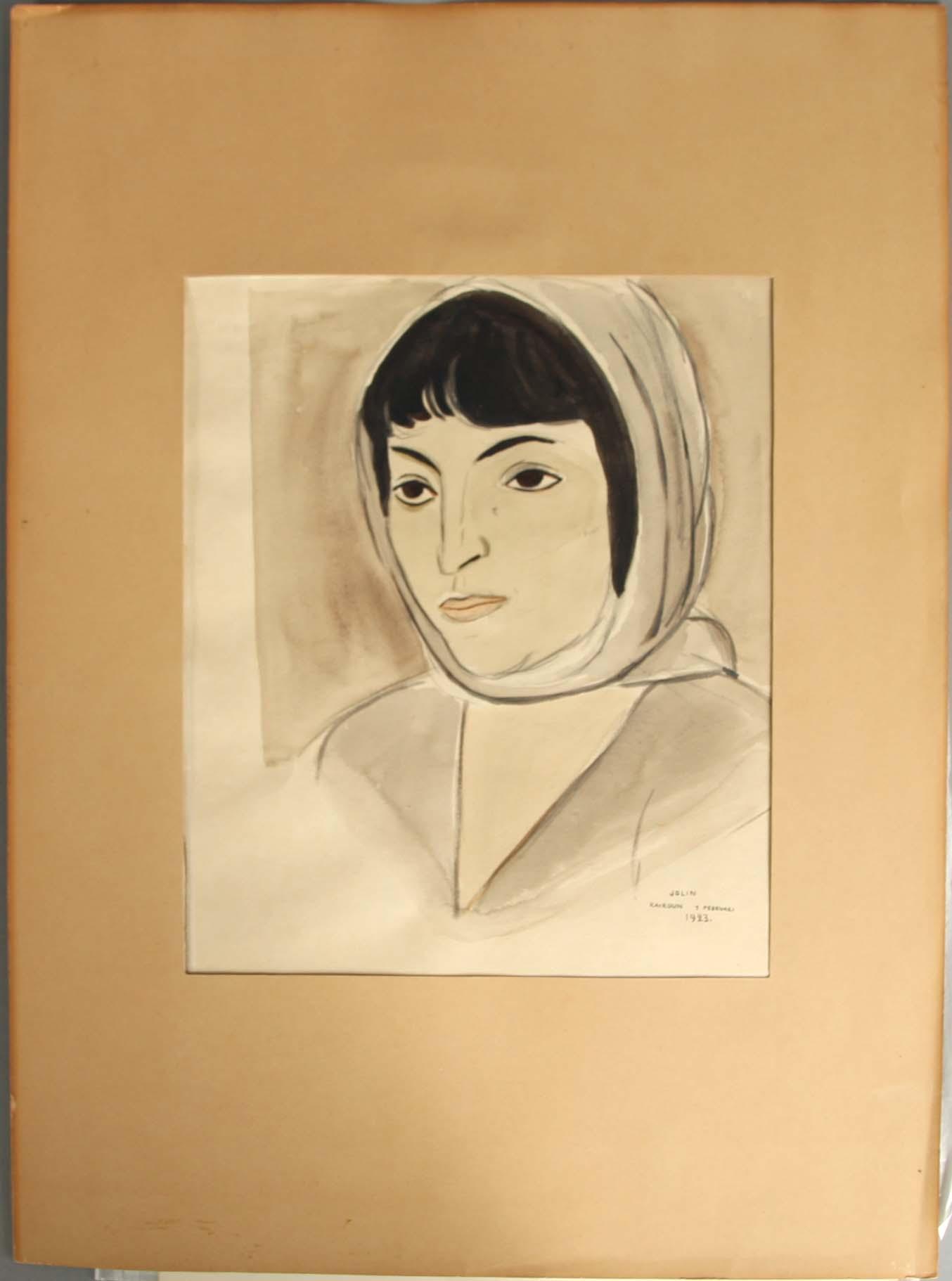 EINAR JOLIN, akvarell, sign. och dat. Kairoun 7 februari 1923.