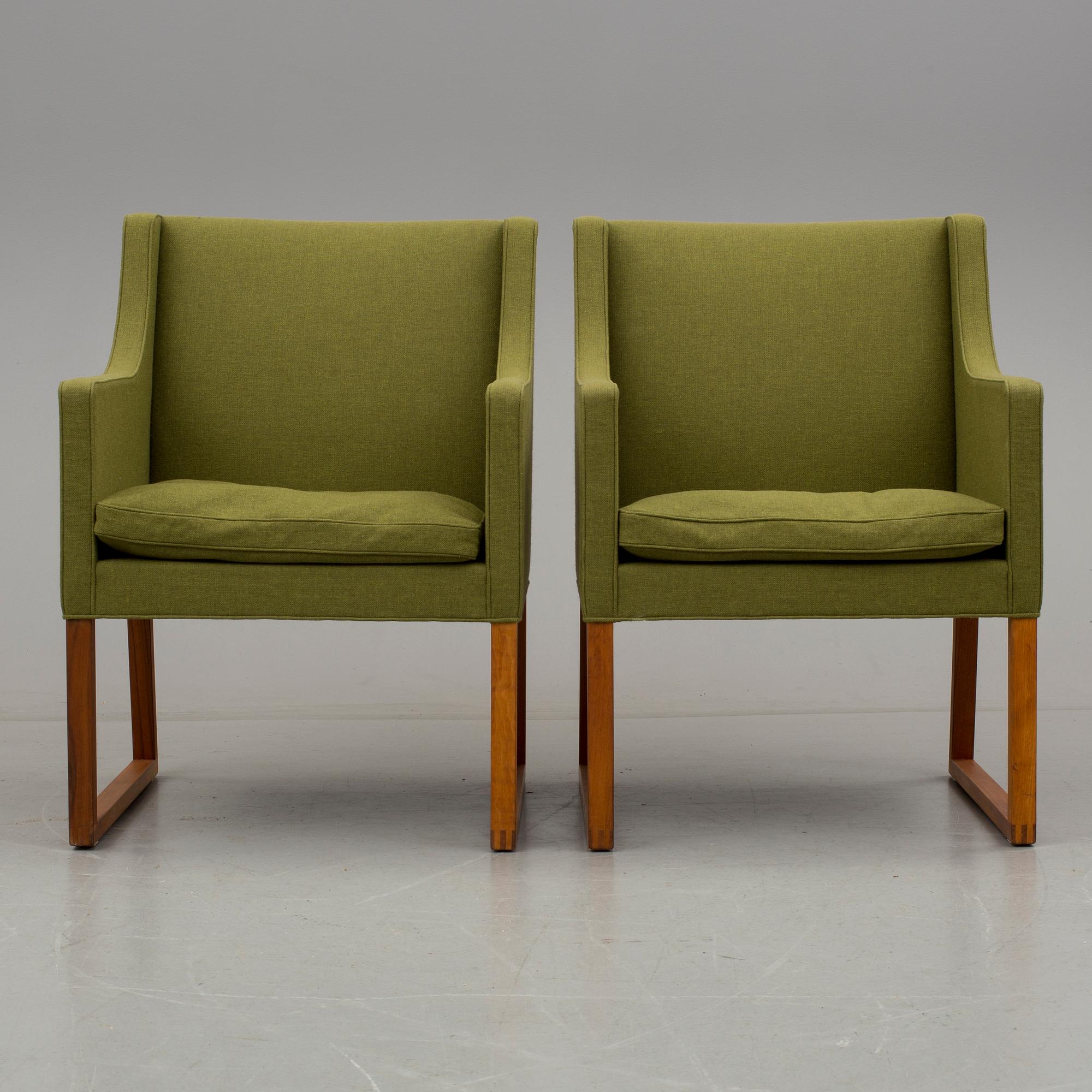 FÅTÖLJER, ett par, "3246", Börge Mogensen, Fredericia stolefabrik, Danmark, 1970-tal.