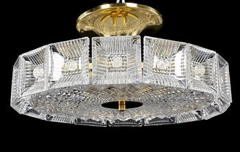 TAKLAMPA, glas, Carl Fagerlund, Orrefors, 1960/1970-tal, höjd 20 cm.