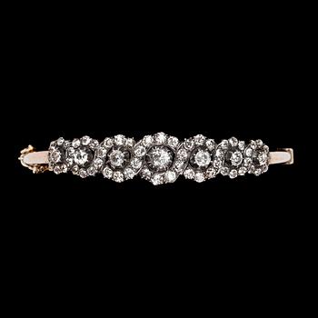 883. A diamond bracelet, tot. app. 3 cts, late 19th century.