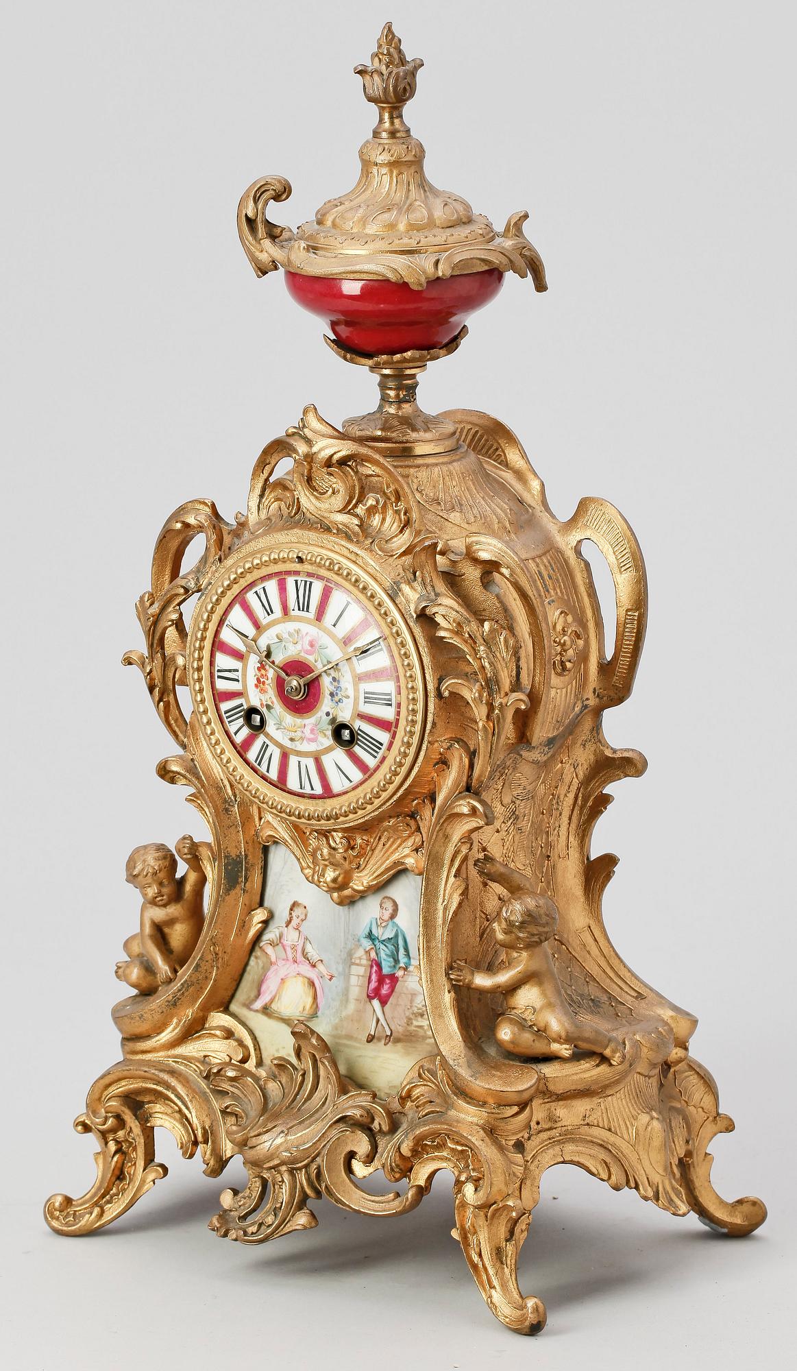 BORDSUR, patinerad zink, Louis XV-stil, sekelskiftet 1900.