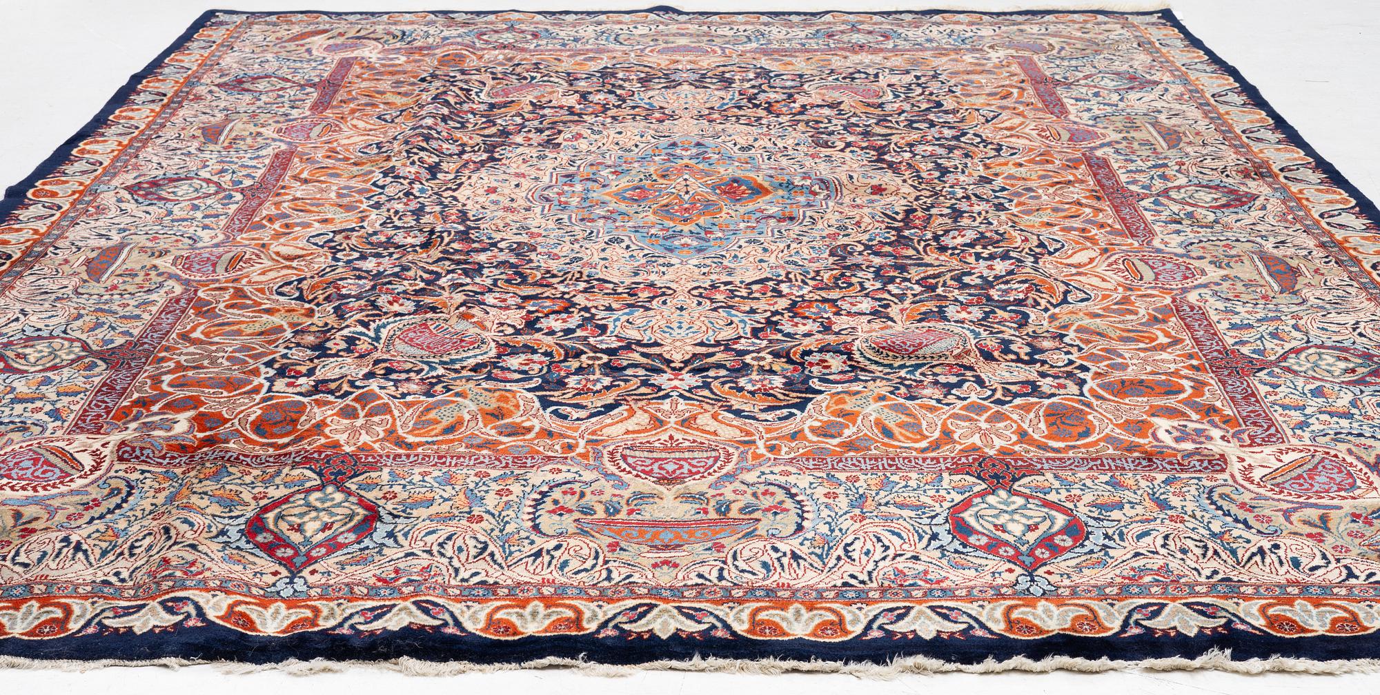 Carpet, Kashmar old, approx. 390 x 298 cm.