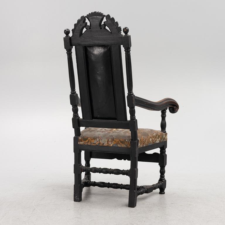 A Swedish Baroque armchair, circa 1700.