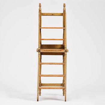 A late baroque library-ladder, mid/later part 18th century.