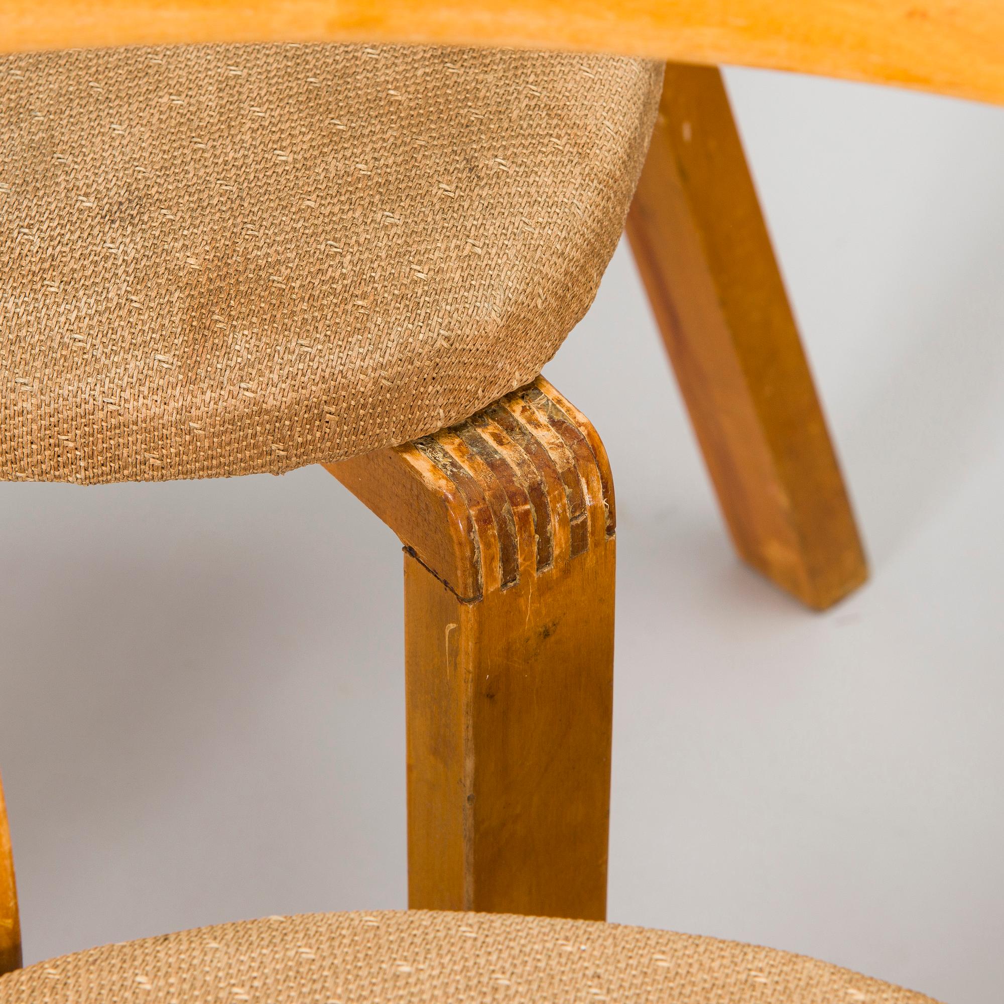 Alvar Aalto, A set of five 'model 69' chairs, for O.Y. Huonekalu- ja Rakennustyötehdas A.B. 1940s.