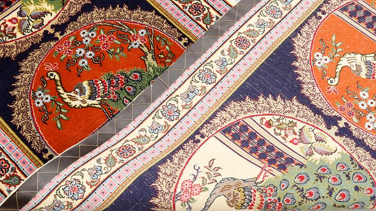 A pictorial Qum runner, ca 424 x 83 cm.