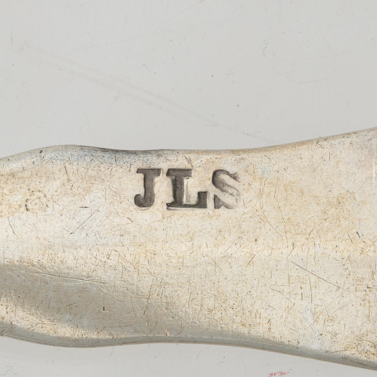 14 pieces of older silver spoons and forks, Sweden, 18th & 19th century.