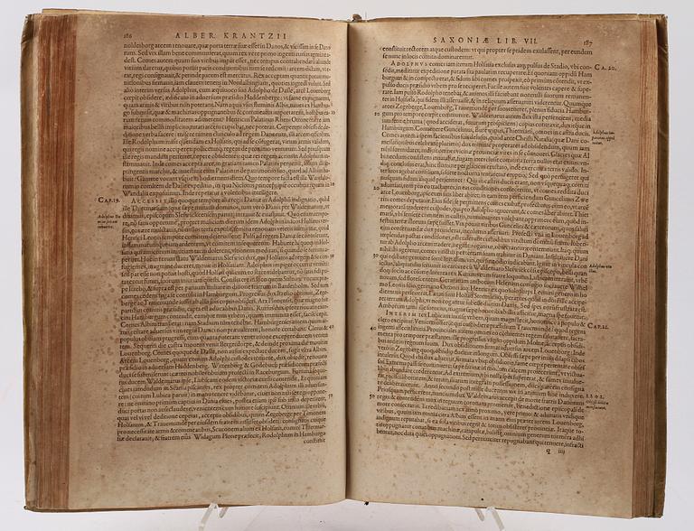 BOK, "Rerum Germanicacarum historici clariss" av Albert Krantz, Frankfurt 1575.