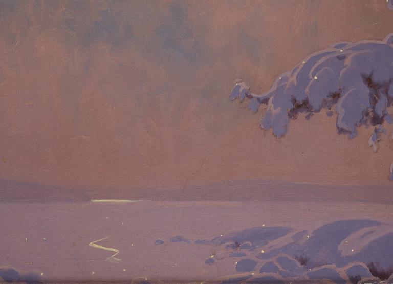 Gustaf Fjaestad, Solglitter över vinterisar.