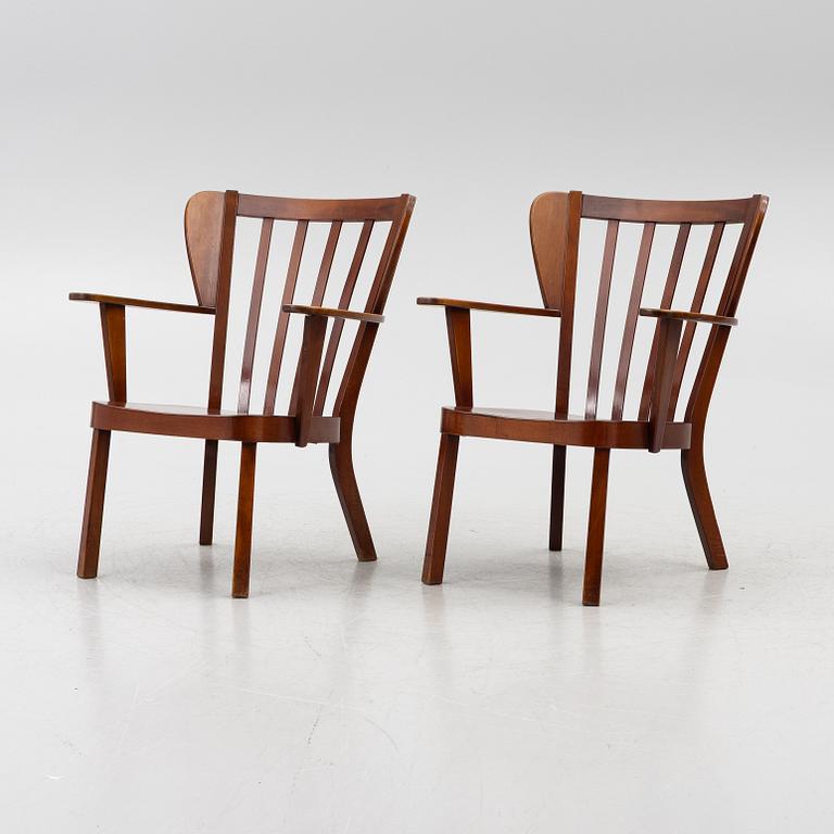 Christian E Hansen, fåtöljer ett par, Fritz Hansen, Danmark.