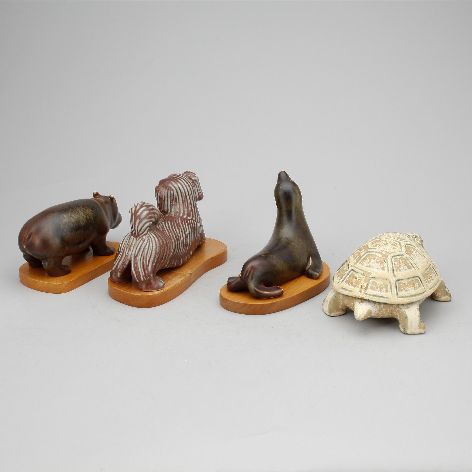 FIGURINER, 4 st, keramik, Gunnar Nylund, Rörstrand.