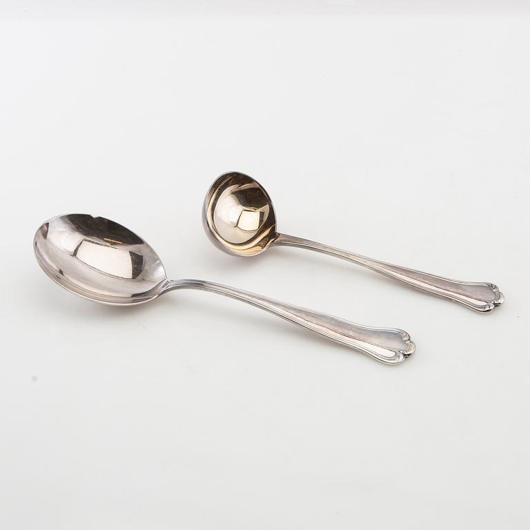 Cutlery 74 pcs "Kungsholm" silver, GAB Stockholm 1957-1966.