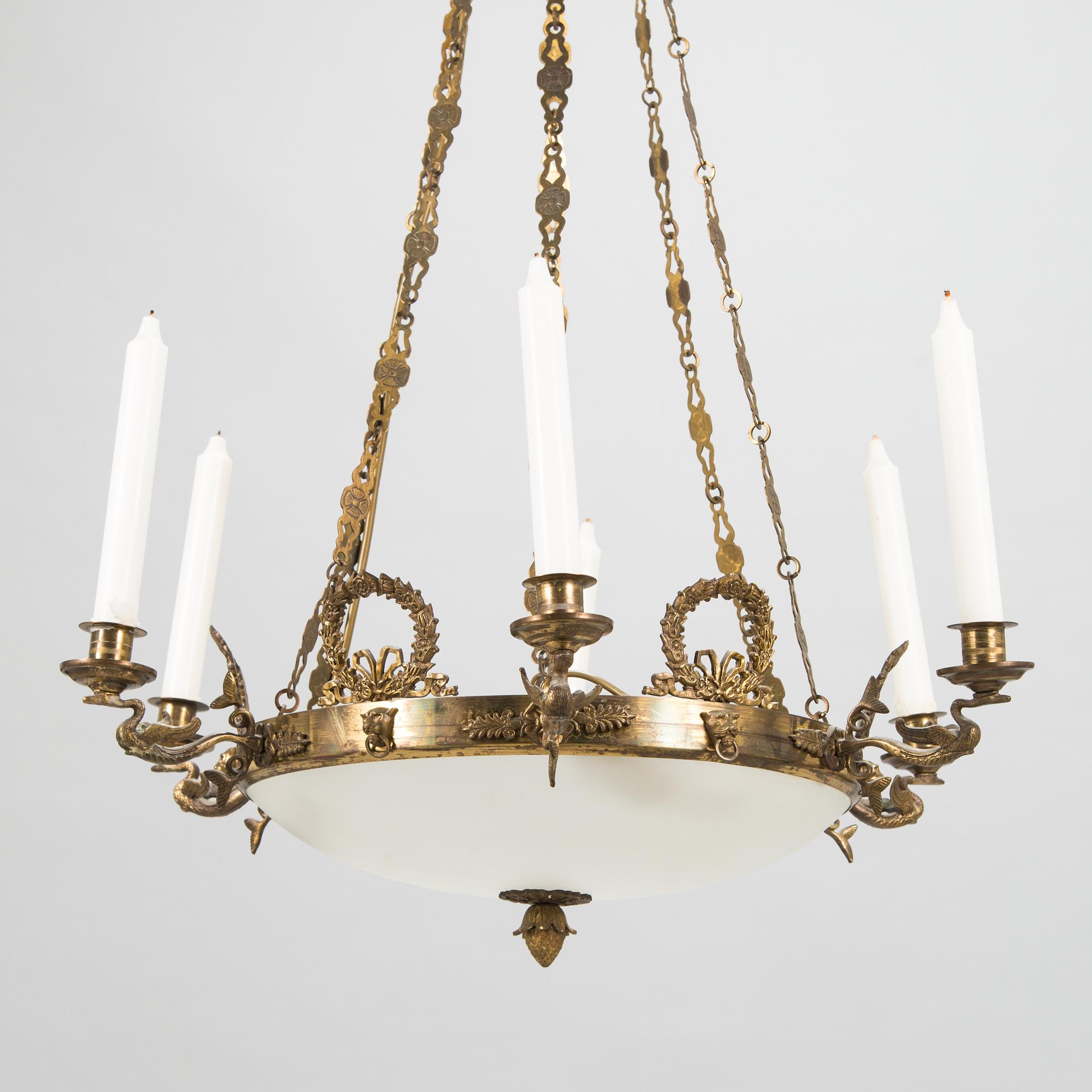 Taklampa / takampel, empirstil, 1900-talets mitt.