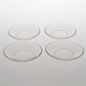 Pitcher, glasses, 8 pcs, plates 12 pcs and a bowl, 'Bölgeblick', Mid-20th Century .