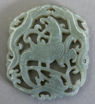 PLAKETTER, nefrit, 2 st, Kina.