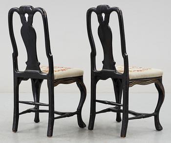 STOLAR, ett par, rokoko 1780-tal, sign JAS.