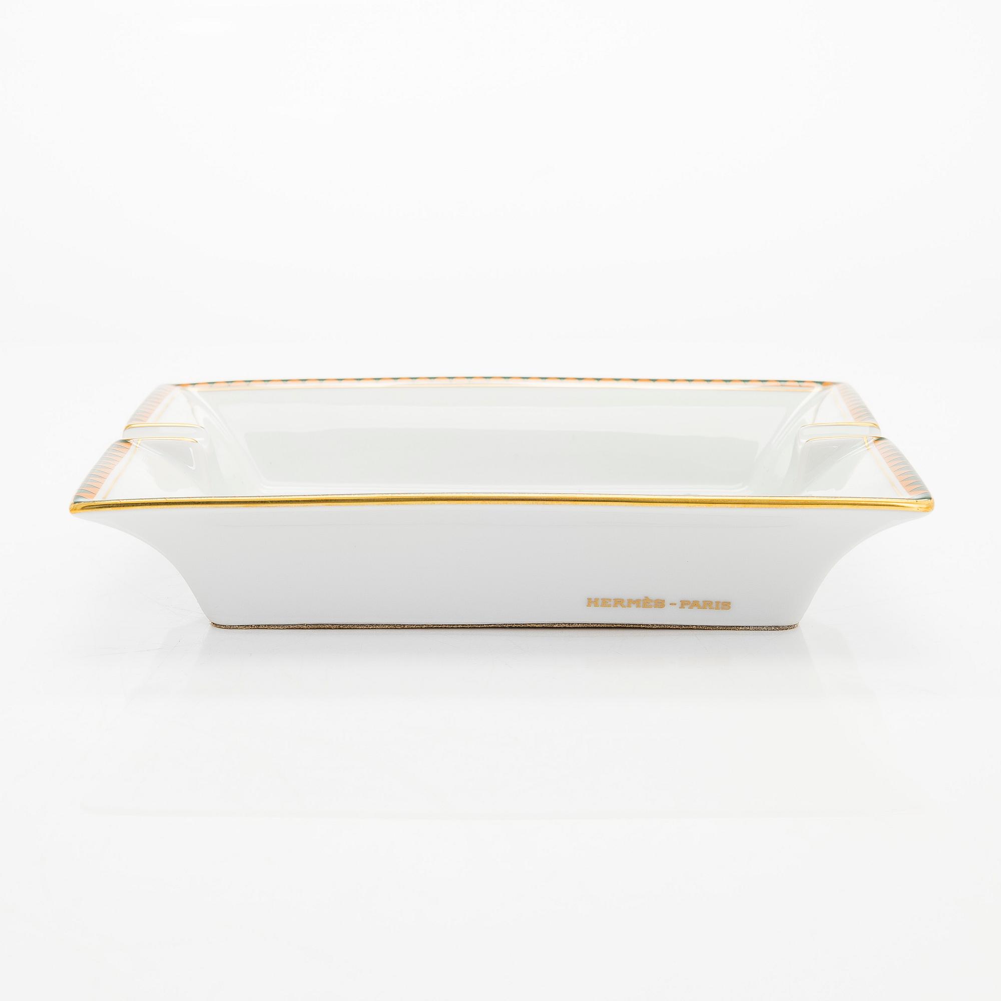 Hermès, an porcelain ashtray, France.