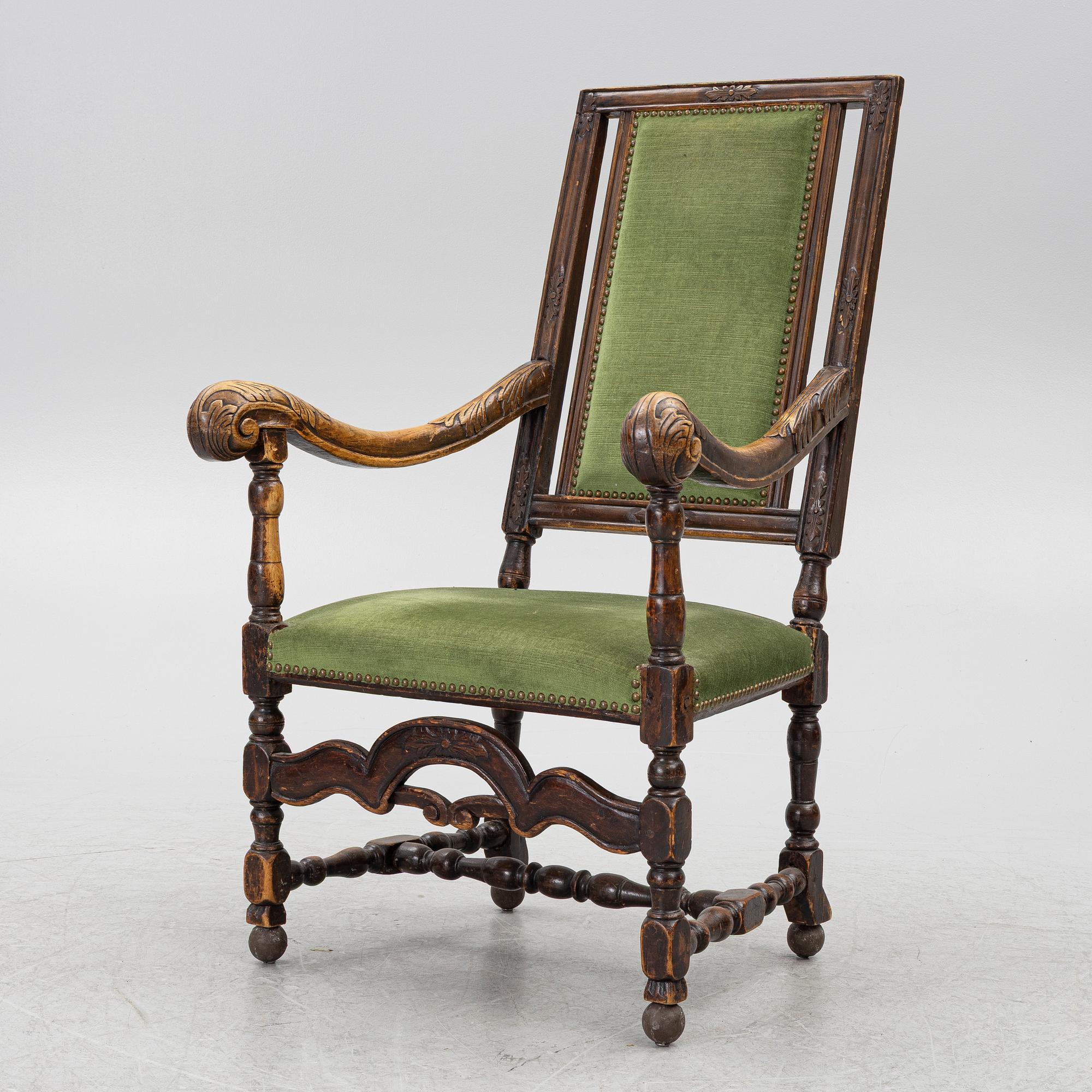 A Baroque armchair, 18th century.