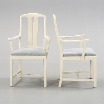 KARMSTOLAR, 4 st, "Ambassadör", Carl Malmsten, Åfors Möbelfabrik, 1900-talets andra hälft.