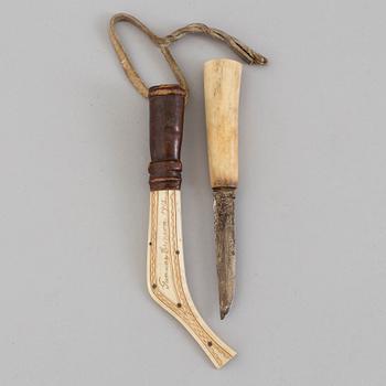 A Sami knife signed Gunnar Ericson and dated 1916.