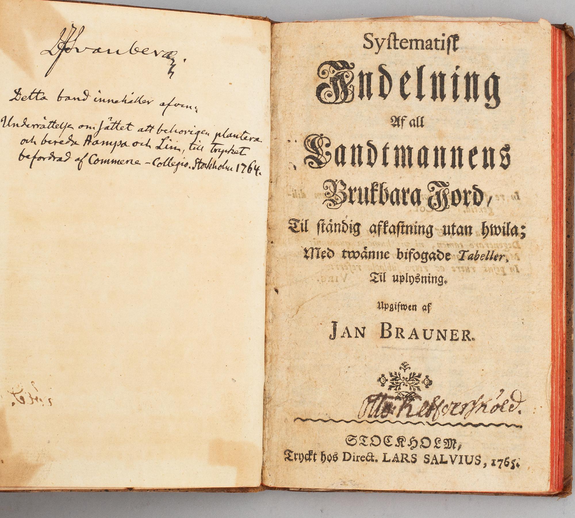 Undervisning & bagateller för folket, fem skrifter i fyra volymer, 1765-1827 (4 vol).