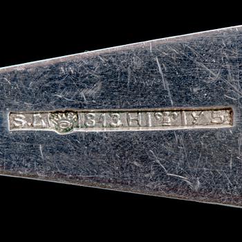 SERVERINGSBESTICK, 7 st, silver, finska stämplar. Tot vikt 180 g.