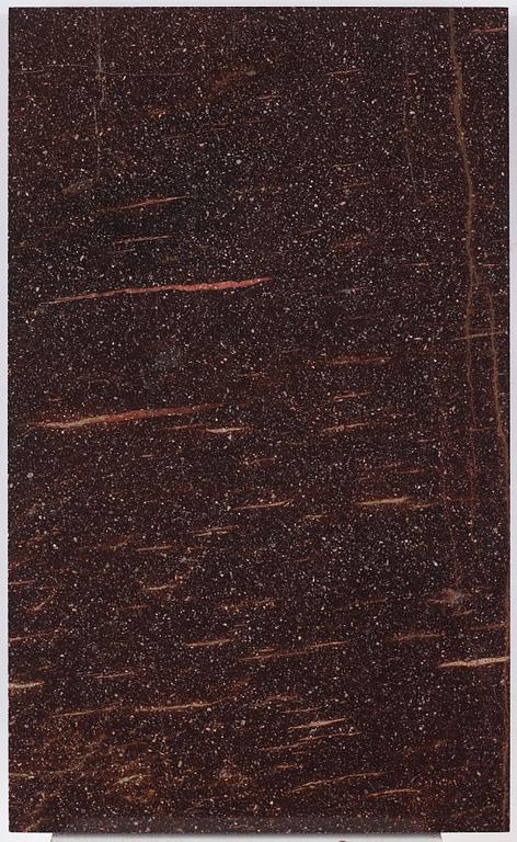 A late Gustavian console table in the manner of P Ljung, late 18th century. Stone top in porphyry.