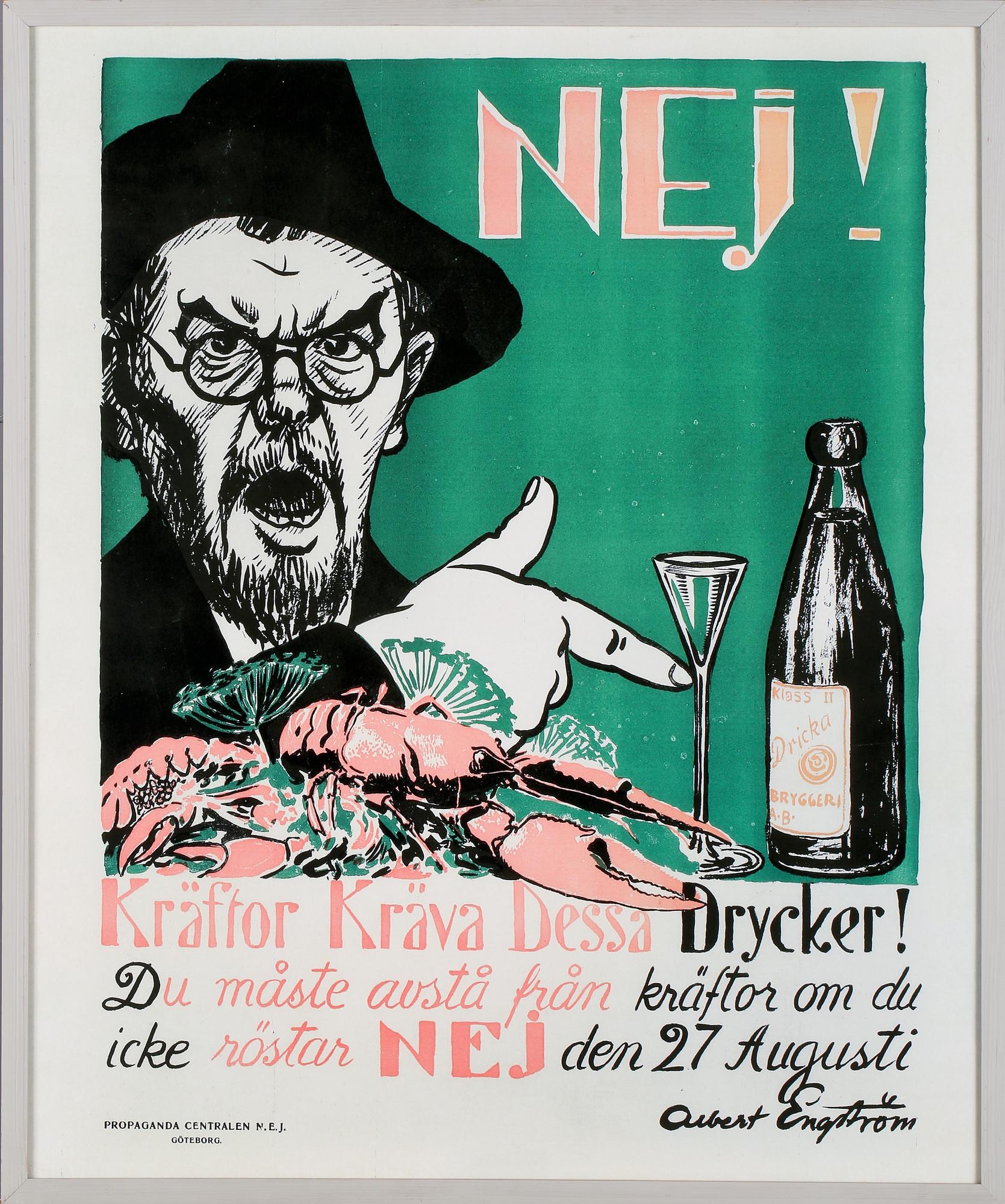 ALBERT ENGSTRÖM, efter, affisch, Propaganda Centralen N.E.J, Göteborg.