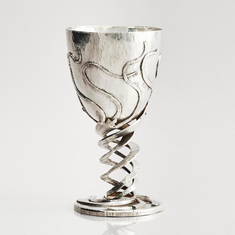 Louis Osman, a large Britannia silver beaker, London 1987.