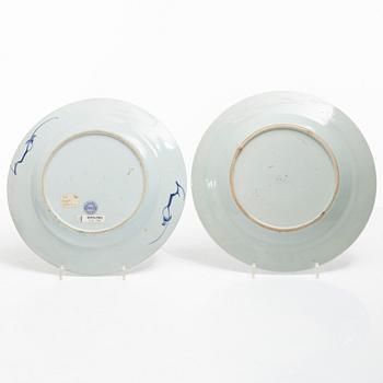 Eleven blue and white porcelain plates, China, Qing dynasty 18th century.