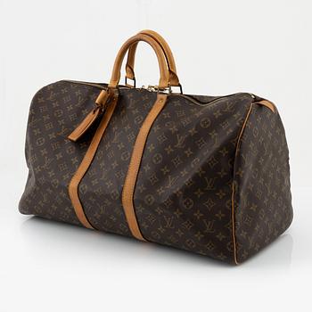 Louis Vuitton, A monogram canvas weekendbag 'Keepall 55'.