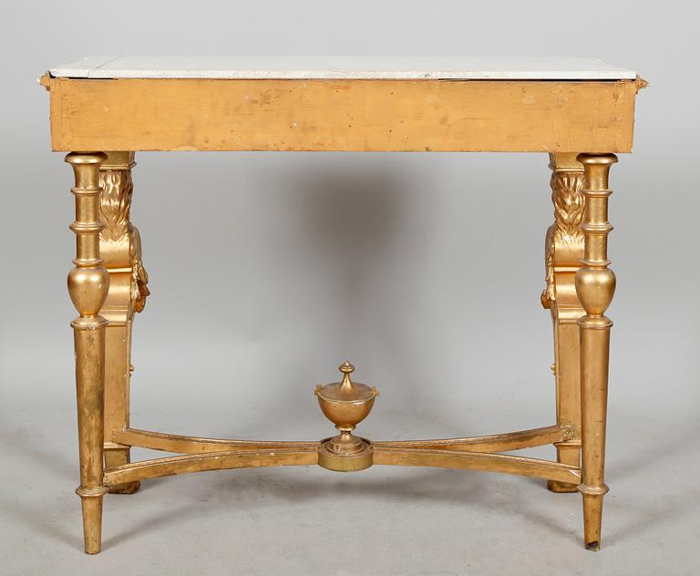 SPEGEL MED KONSOLBORD, empirestil, 1800-/1900-tal.