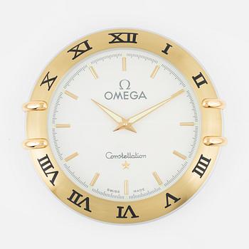 Store/wall clock, signed "Omega Constellation", circa 35 cm, "Åke Falk Urhandel".