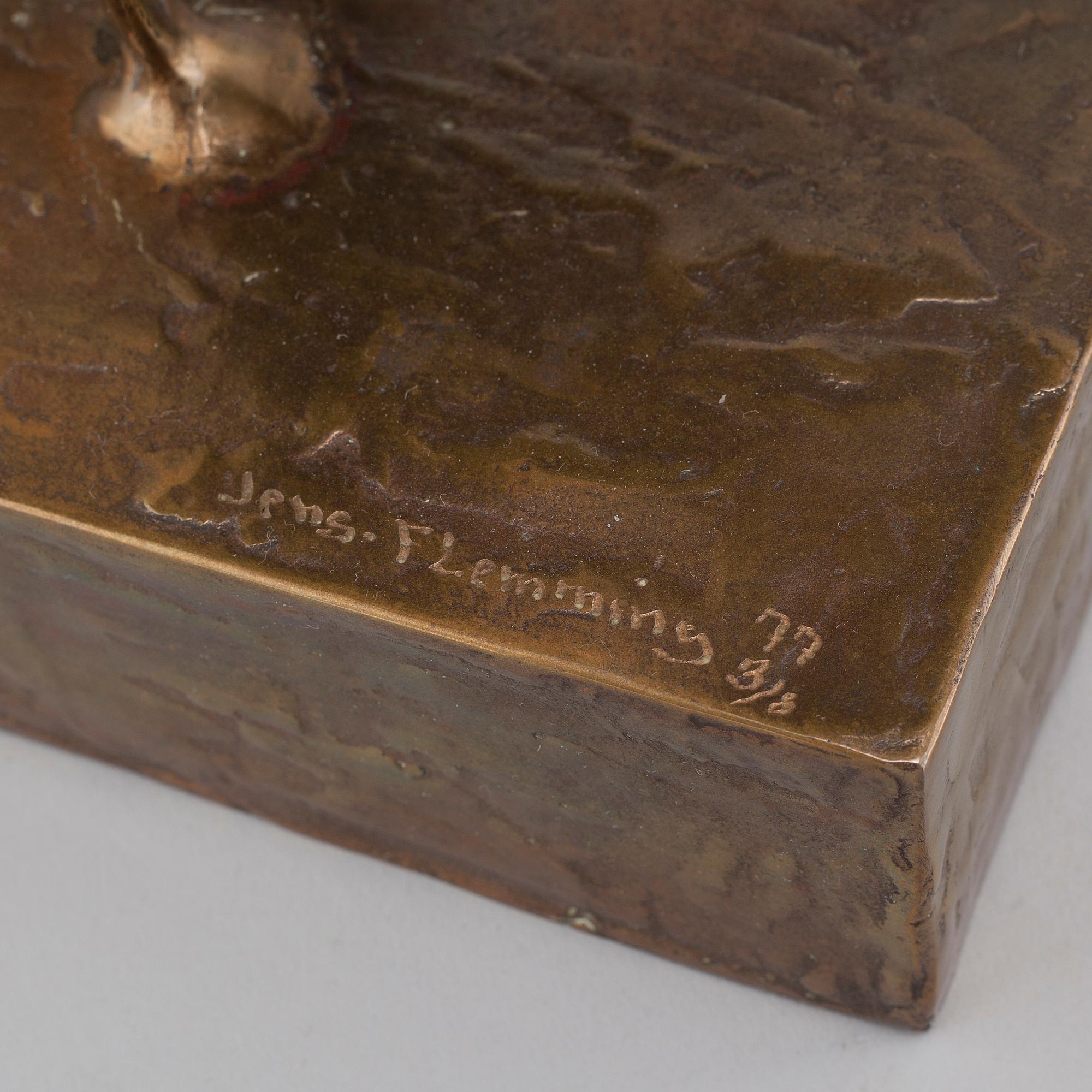 JENS FLEMING SÖRENSEN, skulptur, brons, signerad, numrerad 3/8 samt daterad -77.