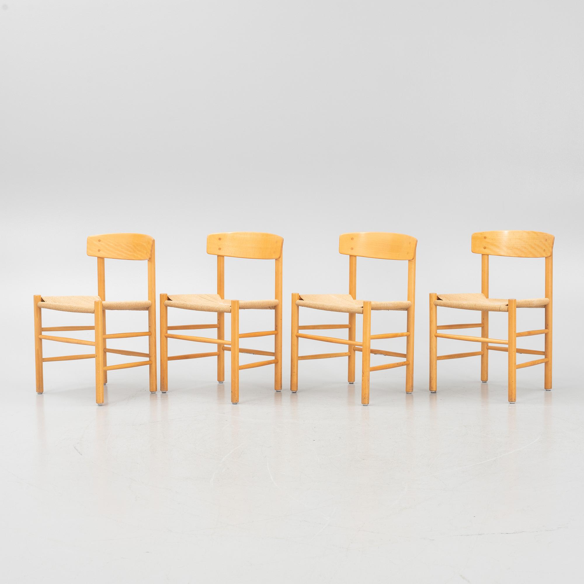 Børge Mogensen, stolar, 4 st, ”J39”, Danmark, 1900-talets andra hälft.