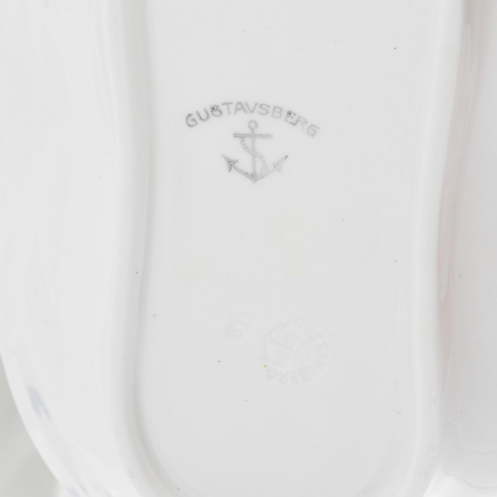 Matservis, 59 delar, flintgods, Gustavsberg, 1920-tal.