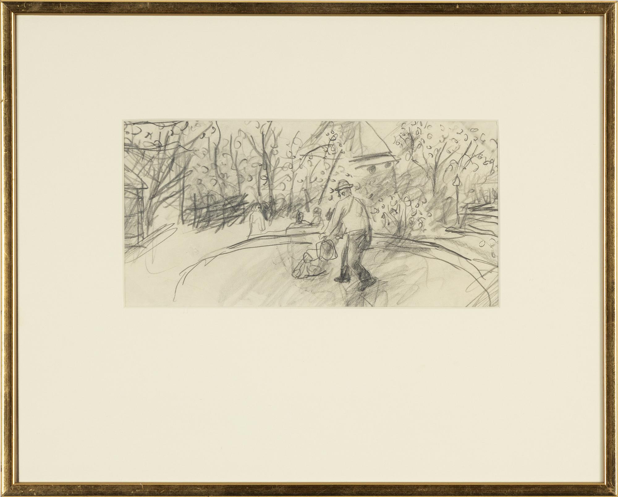 Bror Hjorth, pencil drawing.