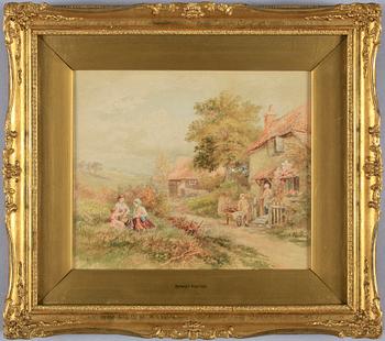 Myles Birket Foster · MYLES BIRKET FOSTER, akvarell, monogramsign.