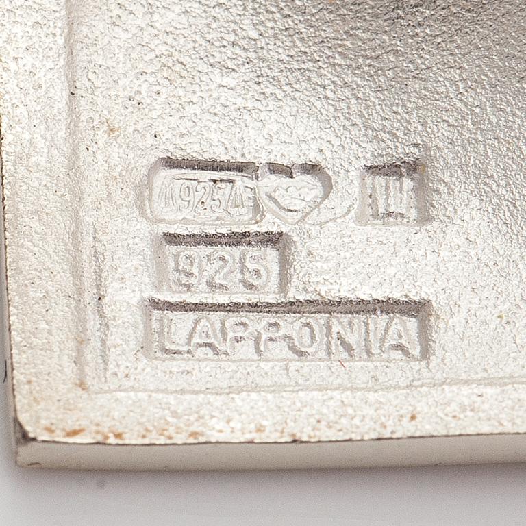 Björn Weckström, A pair of sterling silver earrings "Shields". Lapponia.