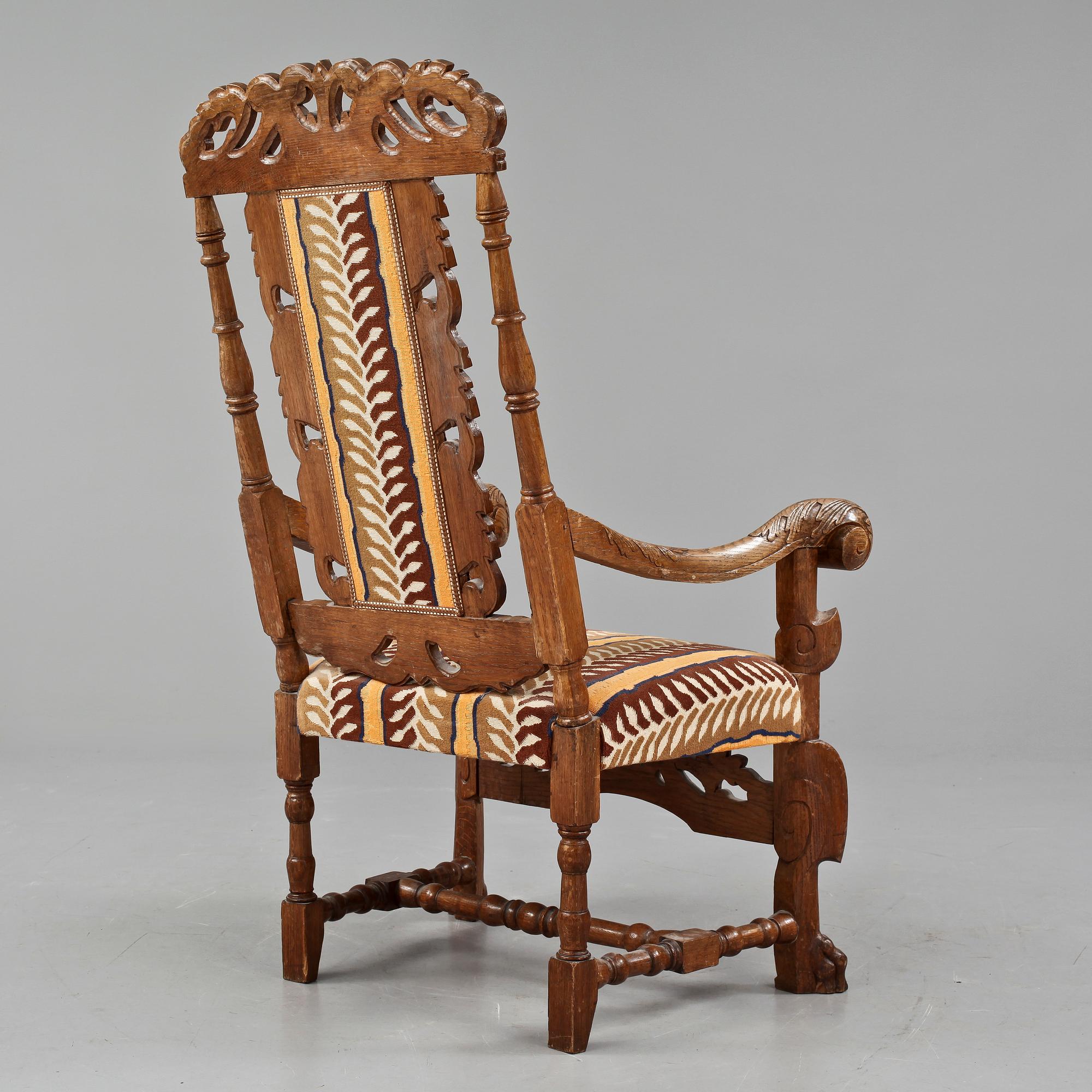 KARMSTOL, barockstil, 1800-tal.