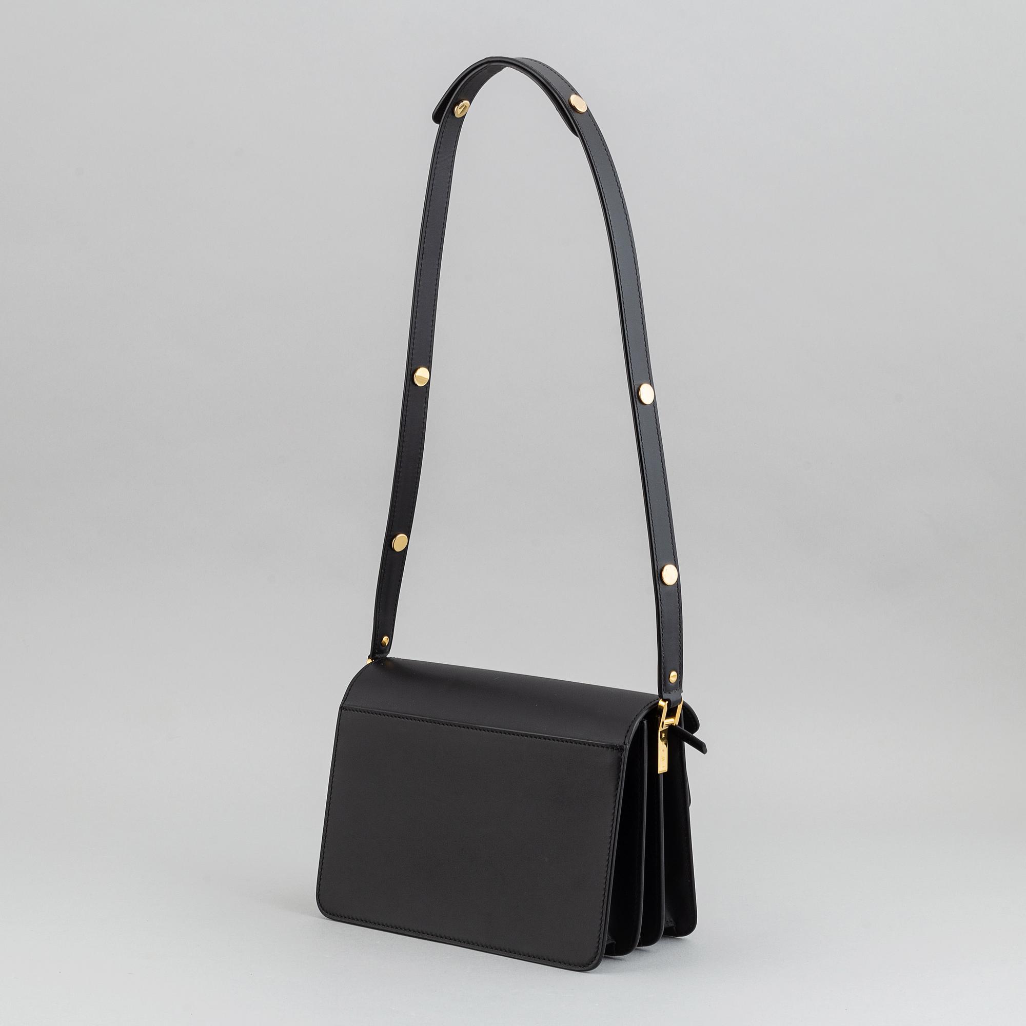 Marni, a black leather 'Trunk' cross body bag, 2019.