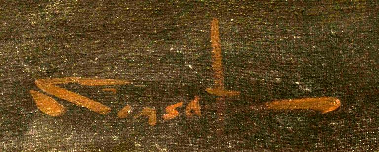 UNKNOWN ARTIST LATE 20TH CENTURY, oil on canvas, undistinct signature.