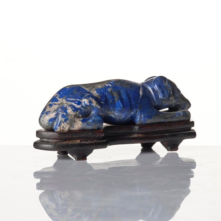 Skulptur, lapis lazuli. Qingdynastin, 1700/1800-tal.