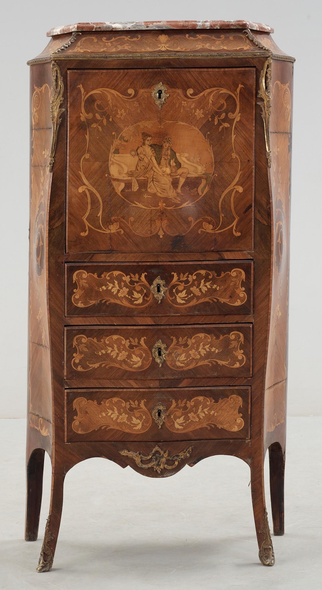 SEKRETÄR, Louis XV-stil, 1900-tal.