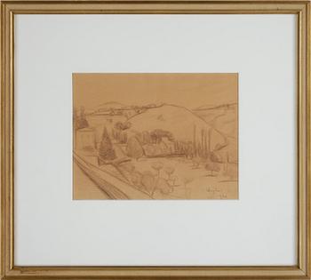 KARL NORDSTRÖM, kolteckning, signerad med initialer, dat 1920.